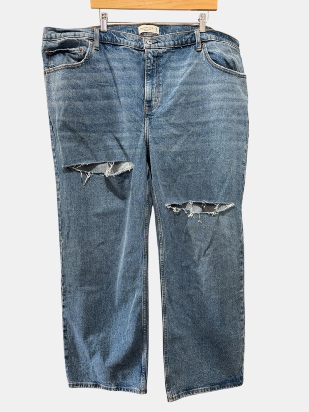 Abercrombie & Fitch Distressed Light Blue Relaxed Jeans #325
